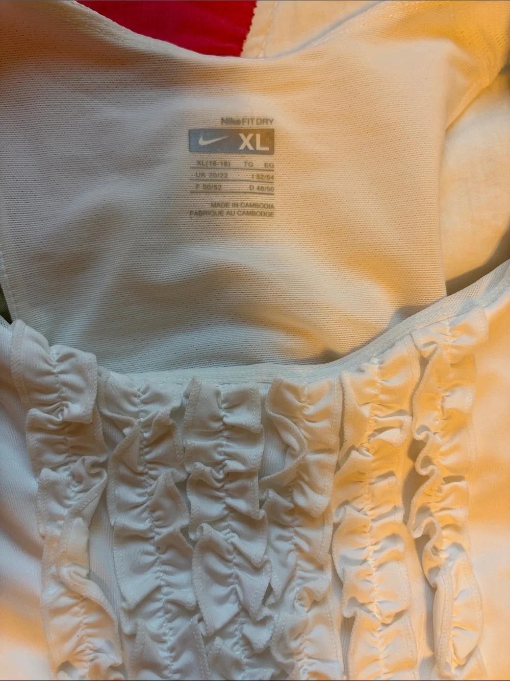 Nike White Sleeveless Ruffle-Tiered Dress